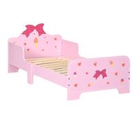 Letto per Bambini con Sponde 143x74x59 cm Fantasia Fiocco Rosa