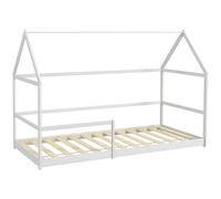 Letto per Bambini con Sponde di Protezione a Forma di Casetta 196x97,5x135 cm Bianco