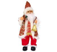 Letto per bambola con armadio, Babbo Natale, peluche, canzoni inglesi, Babbo Natale, giocattolo per bambini (rosso, 50 x 27 x 22 cm)