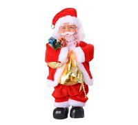 Letto per bambole in legno di Babbo Natale, peluche per cantare canzoni inglesi, Babbo Natale, giocattoli per bambini (rosso, 27 x 14 x 12 cm)