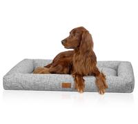 Letto per cani box Nivaro Knuffelwuff in morbido tessuto a trama M-L 82 x 62cm Grigio chiaro