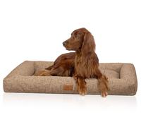 Letto per cani box Nivaro Knuffelwuff in morbido tessuto a trama M-L 82 x 62cm Marrone chiaro