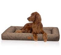 Letto per cani box Nivaro Knuffelwuff in morbido tessuto a trama XL 101 x 72cm Marrone