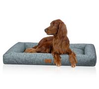 Letto per cani box Nivaro Knuffelwuff in morbido tessuto a trama XL 101 x 72cm Petrolio