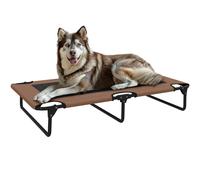 Letto per Cani Grandi Pieghevole 107x61x20 cm da Interno ed Esterno con Tessuto a Rete Marrone