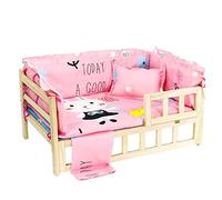 Letto per cani Lettino rialzato per cani Lettino per cani rialzato Cuccia per animali in legno con cuscino Divano letto per animali Cuccia per cani per cani di taglia media e piccola Canile per cani