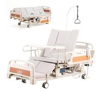 Letto per infermieristica ospedaliera, letto elettrico regolabile in altezza con ruote silenziose, sponde laterali regolabili, padella, capacità di carico fino a 250 kg