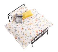 Letto per mobili per la casa in miniatura Letto realistico vintage con | Set di mobili per la casa in miniatura per ragazze, bambini, armadio, stanza, soggiorno, gioco, vita, sogno, storia, vestito,