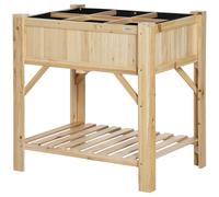 Letto per Orto Rialzato con 6 Scomparti in Legno di Abete, 78.5x58x81cm