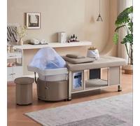 Letto per shampoo e lavaggio dei capelli multifunzionale grigio con circolazione dell'acqua per salone di bellezza, barbiere, massaggio thailandese