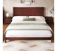 Letto Piattaforma 180 x 200 cm con testiera e rete a doghe in legno, marrone