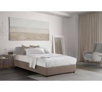 Talamo Italia - Letto piazza e mezza Gaia, Letto contenitore con rivestimento in tessuto, 100% Made in Italy, Apertura laterale, con materasso Cm 120x190 incluso, Beige