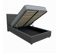 Letto Piazza e Mezza Contenitore in Tessuto con Rete Ortopedica a Doghe 120x190