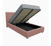 Letto Piazza e Mezza Contenitore in Tessuto con Rete Ortopedica a Doghe 120x190