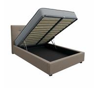 Letto Piazza e Mezza Contenitore in Tessuto con Rete Ortopedica a Doghe 120x190