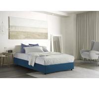 Letto Piazza e Mezza Gaia, Letto Contenitore con Rivestimento in Tessuto, 100% Made in Italy, Apertura Laterale, con Materasso Cm 120x190 Incluso, Blu