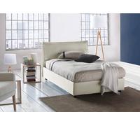 Talamo Italia Letto Piazza e Mezza Gloria, Letto Contenitore con Rivestimento in Tessuto, 100% Made in Italy, Apertura Frontale, Adatto per Materasso Cm 120x190, Beige