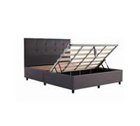 Letto Piazza E Mezzo 120x200 Con Vano Contenitore Tessuto Grigio Scuro