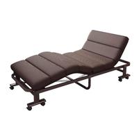 Letto pieghevole con materasso, struttura in acciaio portatile, letto pieghevole per adulti, comodo stoccaggio, inclinazione regolabile della testa e del piede, lunghezza 187 cm