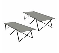 Letto pieghevole da campeggio, 2 pezzi, grigio, 206 x 76 x 47 cm, pieghevole, leggero e stabile, con struttura in acciaio, per esterni, giardino, viaggi, festival, pesca, trekking, bivac e bambini e