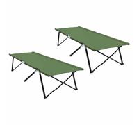 Letto pieghevole da campeggio, 2 pezzi, verde, 206 x 76 x 47 cm, pieghevole, portatile, stabile, con struttura in acciaio, per esterni, giardino, viaggi, festival, comodo lettino