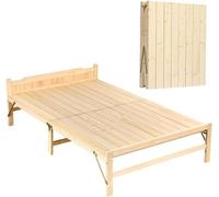 Letto pieghevole Letto pieghevole non richiede montaggio Tavola in legno naturale Letto in legno Singola persona portante circa 200 kg Stoccaggio è semplice Struttura del letto in legno di pino Letto