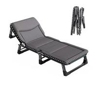 Letto Pieghevole Portatile con Materasso Letto Pieghevole per Adulti con Schienale Regolabile in 4 Posizioni Letto Richiudibile Fino a 200 kg(Color:Gray A,Size:190 * 70 * 30cm)