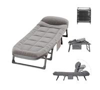 Letto pieghevole portatile con materasso, velluto a coste resistente e struttura in metallo ispessito, design compatto pieghevole per campeggio, ufficio, uso esterno