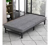 Letto Pieghevole Portatile per Adulti, Lettini da Campeggio con Carrucola Silenziosa, Brandina, Lettino da Viaggio Portatile in Cotone e Lino a Doppio Strato per Spiaggia All'aperto(Dark gray)