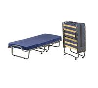 Talamo Italia-Letto Priscilla, Brandina Singola Ortopedico e Pieghevole, 100% Made in Italy, con Materasso Cm 80x190 Incluso, Azzurro