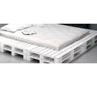 Letto realizzato con Pallets bancali EPAL bianchi design artigianale 160x240