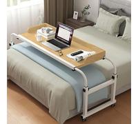 Letto Regolabile E Portatile,tavolino Con Rotelle Tavolo Servitore In Altezza Tavolino Da Divano Per Pc Richiudibile Estensibile Salotto Legno Scrivania Laptop(Color:Legno+)