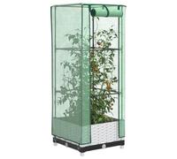 Letto Rialzato con Serra 40x40x123 cm, Effetto Rattan, Letto da Giardino Rialzato con Copertura in PE, Struttura in Ferro, Ideale per Piante, Verdure e Fiori in Balcone, Terrazzo o Cortile