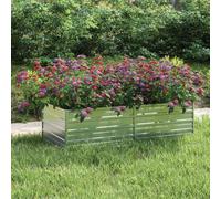 Letto Rialzato Giardino 160x80x45 cm in Acciaio Zincato Argento, Raised Garden Bed Metal for Flowers Vegetables Herbs, Large Outdoor Planter Box with Open Bottom for Balcony Patio Yard, DIY Gardening