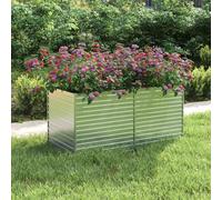 Letto Rialzato Giardino 160x80x77 cm in Acciaio Zincato Argento, Raised Garden Bed for Flowers Vegetables Herbs, Large Metal Planter Box with Open Bottom, Durable Steel Outdoor Patio Balcony Yard