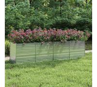 Letto Rialzato Giardino 320x80x77 cm in Acciaio Zincato Argento, Fioriera da Esterno per Orto, Fiori e Piante, Design Senza Fondo Drenaggio, Struttura Robusta Stabile, Ideale per Balcone e Patio