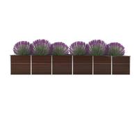 Letto Rialzato Giardino in Acciaio Zincato 480x80x77 cm Marrone