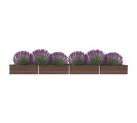 vidaXL Letto Rialzato Giardino in Acciaio Zincato 600x80x45 cm Marrone