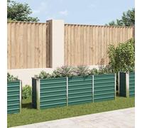 Letto Rialzato in Acciaio Zincato 240x40x77 cm Verde - Raised Garden Bed for Flowers, Plants, Vegetables Durable Weather-Resistant Steel Planter Box with Open Bottom - Easy to Outdoor Green Planter