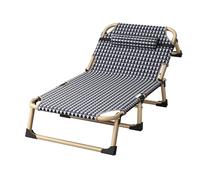 Letto Richiudibile Singolo Tessuto in Seta Ghiacciata, Schienale Regolabile Su Più Livelli, Cuscino Confortevole, Letto Pieghevole Portatile per Casa e Ufficio