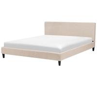 Letto sfoderabile in tessuto beige 180 x 200 cm Fitou
