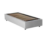 Letto Singolo Amelia, Letto Contenitore con Rivestimento in Tessuto, 100% Made in Italy, Apertura Frontale, con Materasso Cm 80x190 Incluso, Bianco