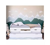 LETTO SINGOLO CON CASSETTI E CONTENITORE IN PINO MASSELLO 98X195X63 CM