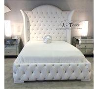 Letto singolo con contenitore barocco moderno cameretta legno velluto o ecopelle