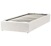 Letto singolo con contenitore in tessuto bou ianco sporco 90 x 200 cm