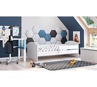 Letto Singolo Gliwice, Sommier per Camera da Letto, Giroletto per Stanza, Struttura Porta Materasso, 144x78 h58 cm, Bianco