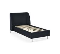 Letto singolo imbottito Greta 90x200 cm, Blu notte