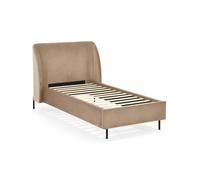 Letto singolo imbottito Greta 90x200 cm, Cammello