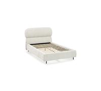 Letto singolo imbottito Rossella 90x200 cm, Bianco Cenere