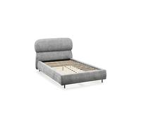 Letto singolo imbottito Rossella 90x200 cm, Grigio Pietra